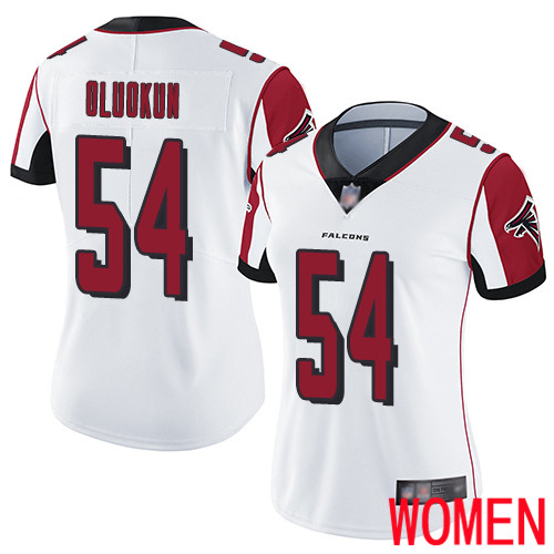 Atlanta Falcons Limited White Women Foye Oluokun Road Jersey NFL Football #54 Vapor Untouchable